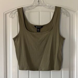 NWOT Athleta Khaki Green Crop Top